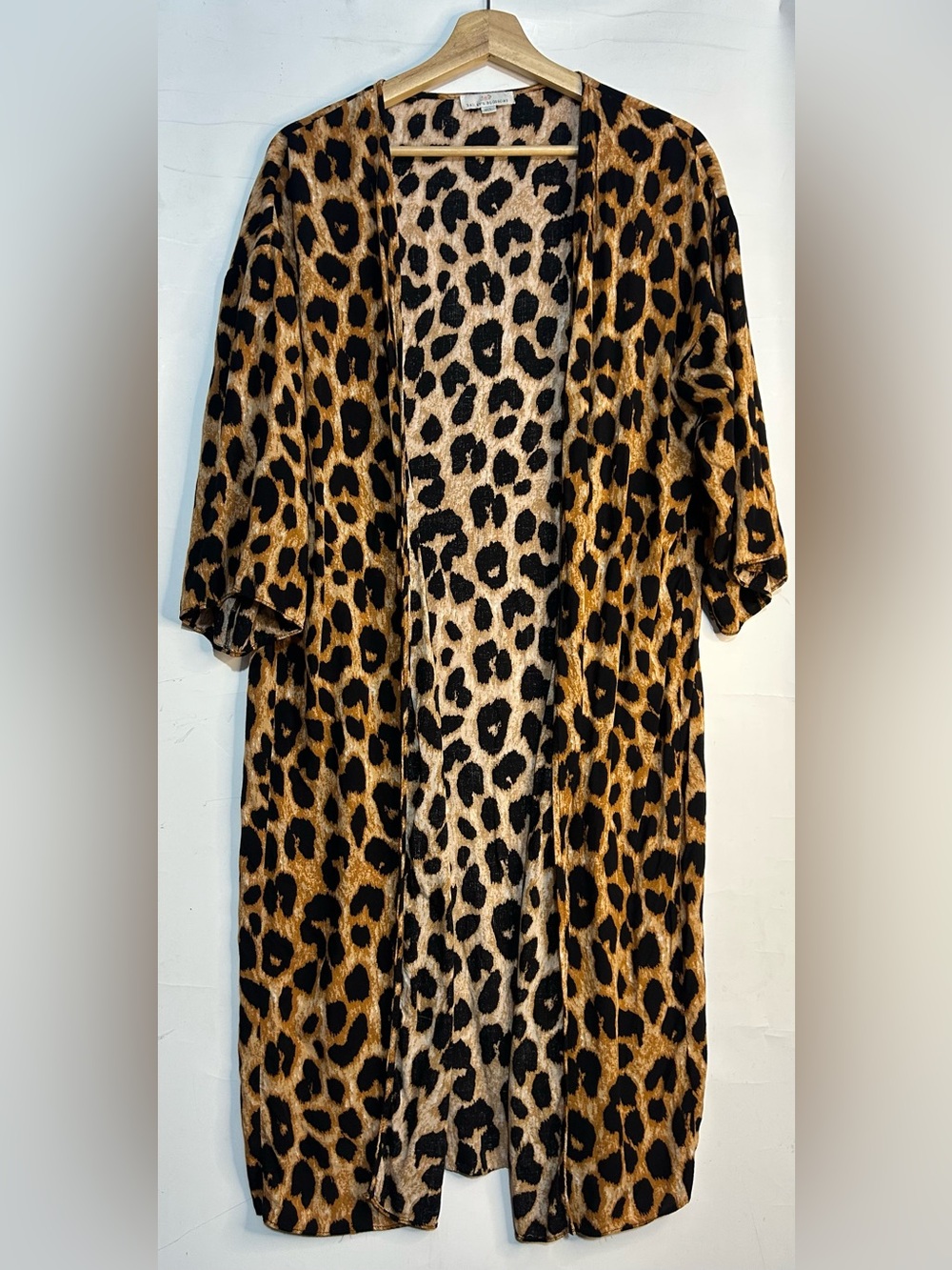 Bailey's Blossoms Leopard Print Open Front Duster M/L